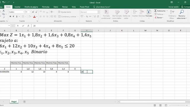 PROGRAMACIÓN ENTERA BINARIA : SOLUCIÓN DE UN EJEMPLO DE PROGRAMACIÓN BINARIA EN EXCEL смотреть онлайн