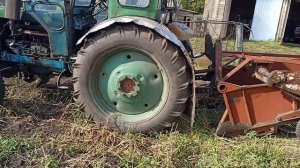 Сельская жизнь, капаем картофель, навесная картофелекопалка, трактор т-40.