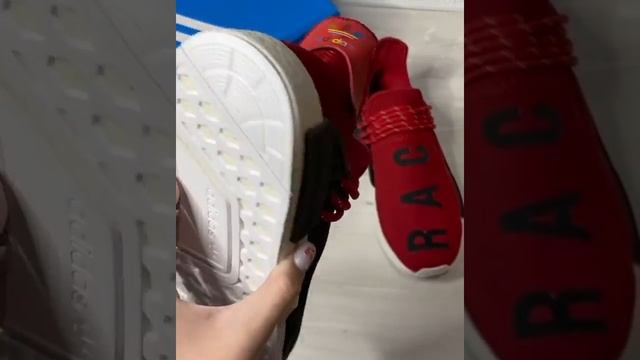Adidas NMD Human Race Red красные с черной надписью смотреть онлайн