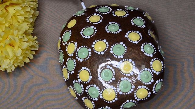 Dot Mandala Pattern Idea "Turtle Back" Time-Lapse Green and Yellow Mandala Rock Painting with Music смотреть онлайн