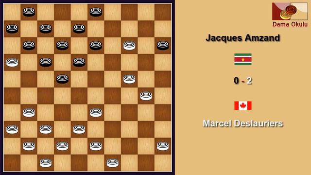 Marcel Deslauriers (CAN) - Jacques Amzand (SUR). World Championship In International Draughts. 1956