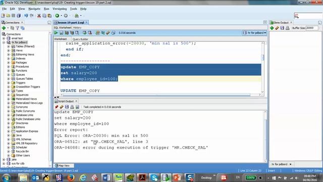 88/125 Oracle PLSQL: Creating Triggers / Row Level (1) смотреть онлайн