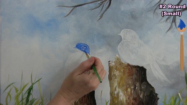 Blossoming Blue Birds | Paint and Sip at Home | Step by Step Acrylic Painting Tutorial that's FUN! смотреть онлайн