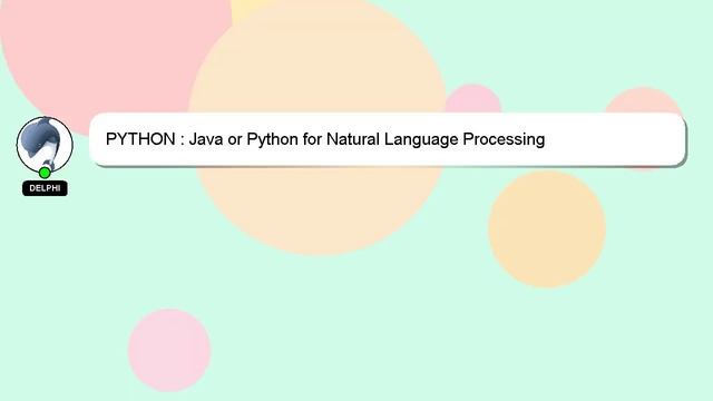 PYTHON : Java or Python for Natural Language Processing смотреть онлайн