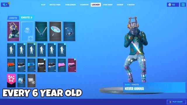 Fortnite Never Gonna Give You Up Emote With 40 Skins! (Rick Astley) смотреть онлайн