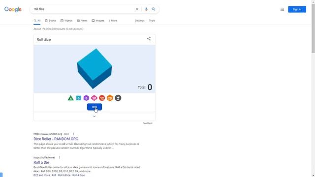 Roll a Die or Roll Dice - Google Easter Egg смотреть онлайн
