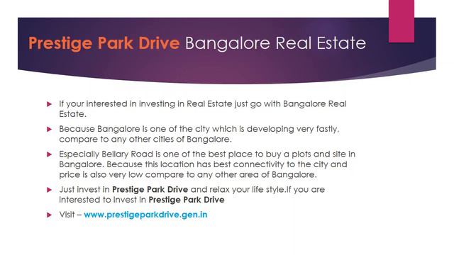 Prestige Park Drive Pre-Launch Plots Bangalore Reviews Price Details смотреть онлайн
