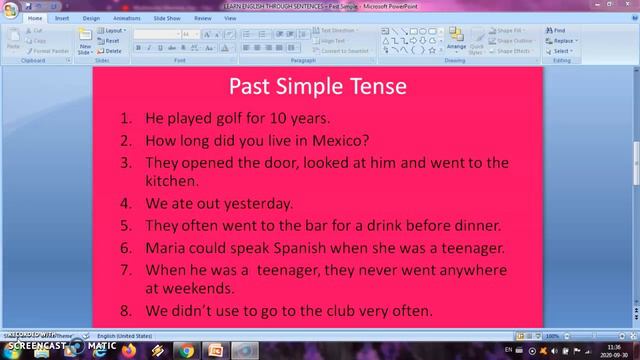 Learn English Through Sentences - Past Simple Tense смотреть онлайн