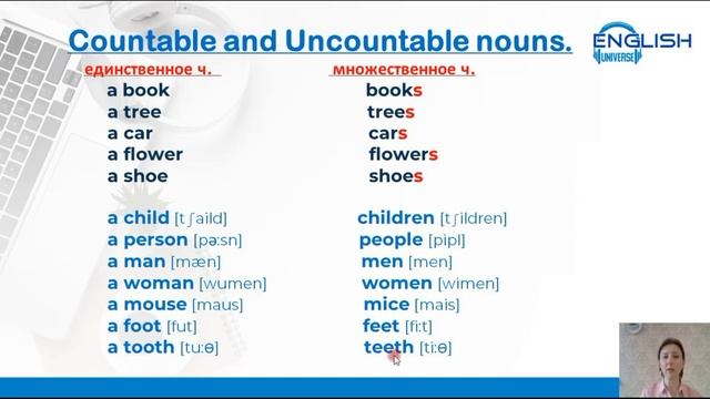 Исчисляемые и неисчисляемые существительные (nouns, countable and uncountable nouns) в английском смотреть онлайн