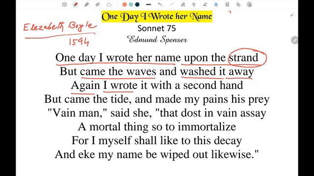 One Day I Wrote Her Name by Edmund Spenser | Sonnet 75 | Bengali Translation | Bengali Line by Line смотреть онлайн
