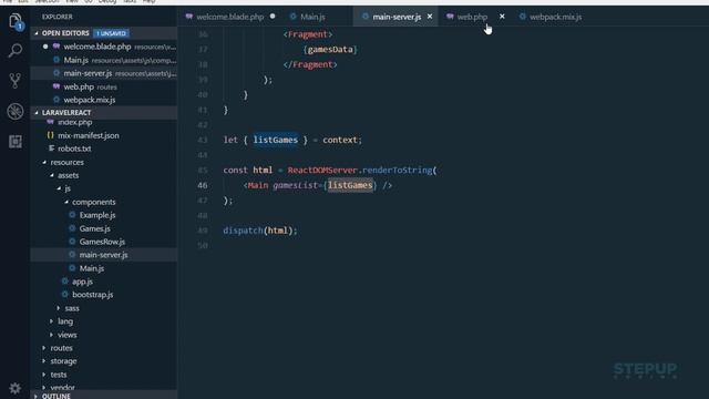 React Js Server-Side Rendering With Laravel - SSR in Action (Part - 3/3) смотреть онлайн