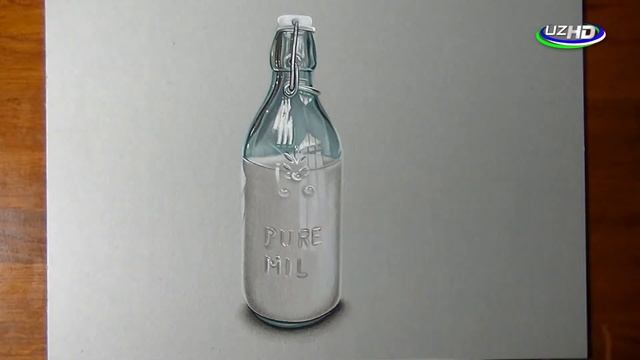 Как нарисовать 3д ресунок (Butulka) Бутылка. смотреть онлайн