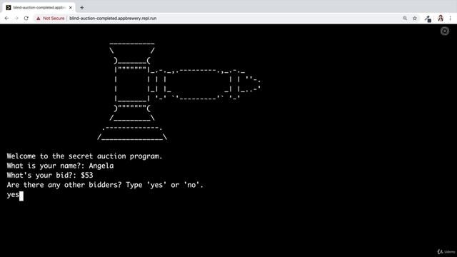 Day 9 - Dictionaries, Nesting and the Secret Auction - 1 смотреть онлайн