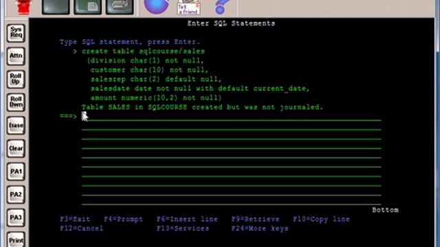 AS/400 & IBM i SQL Create Table 3 смотреть онлайн