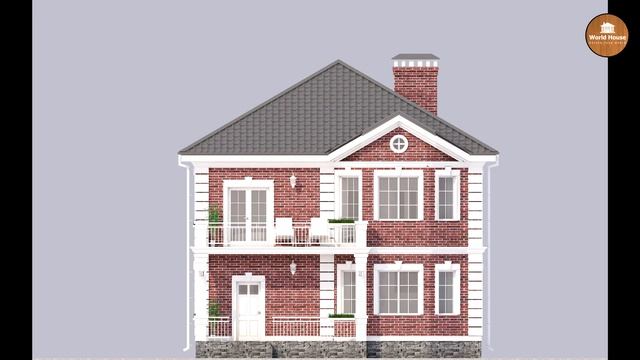 Двухэтажный дом из газобетона в английском стиле. Обзор на готовый проект. смотреть онлайн