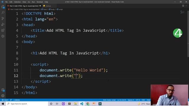 JavaScript Tutorial In Hindi | Add HTML Tag In JavaScript Tutorial In Hindi | JavaScript In Hindi # смотреть онлайн
