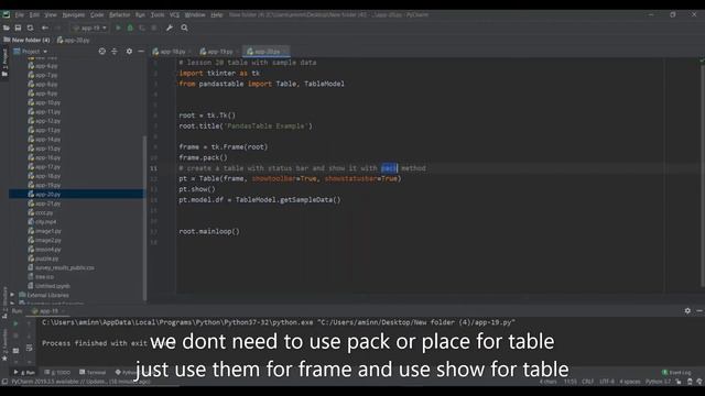 20- python application (gui) : how to provide table with sample data ? смотреть онлайн
