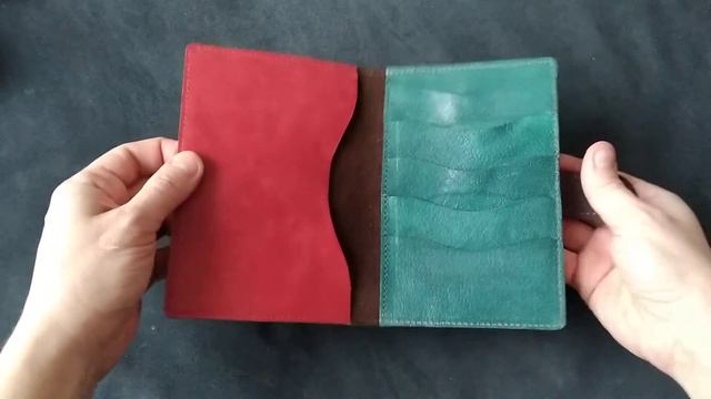 Портмоне ручной работы из натуральной кожи, для паспорта, карт, банкнот. смотреть онлайн