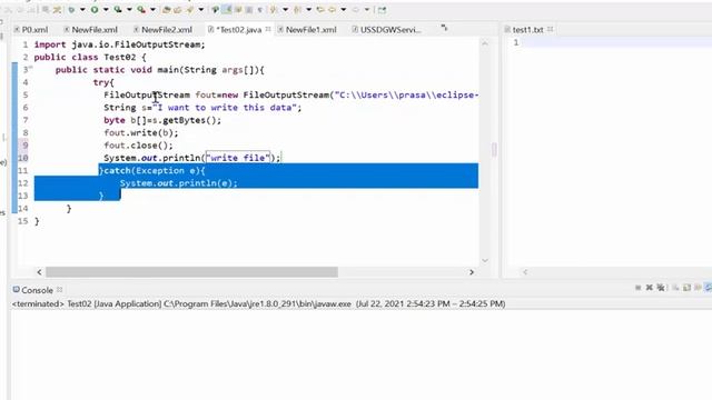 Java FileOutputStream example смотреть онлайн