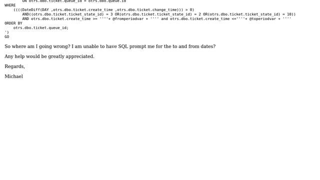 Databases: SQL Linked Server Passing Date Parameters смотреть онлайн