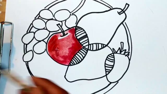 How to Draw Overlapping Lines | Fruits смотреть онлайн