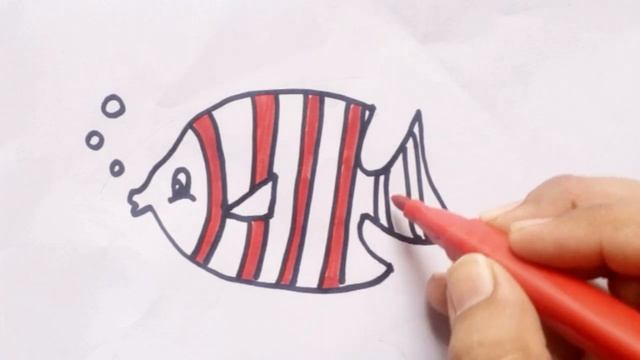 Drawing of fish for children /Bolalar uchun baliq rasm chizish /Рисование рыбы для детей for kids смотреть онлайн