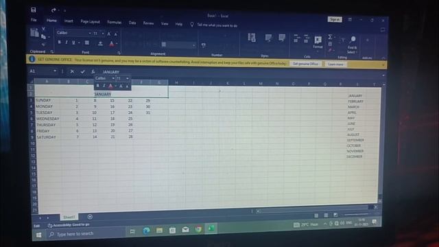 how to create calendar in excel 2023 | calendar kaise banaye in excel смотреть онлайн