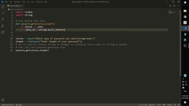 Password Generator Python | 2020 смотреть онлайн