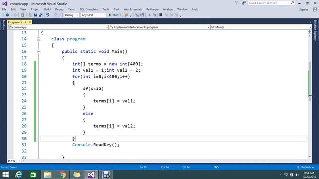Adding values to a C# array смотреть онлайн