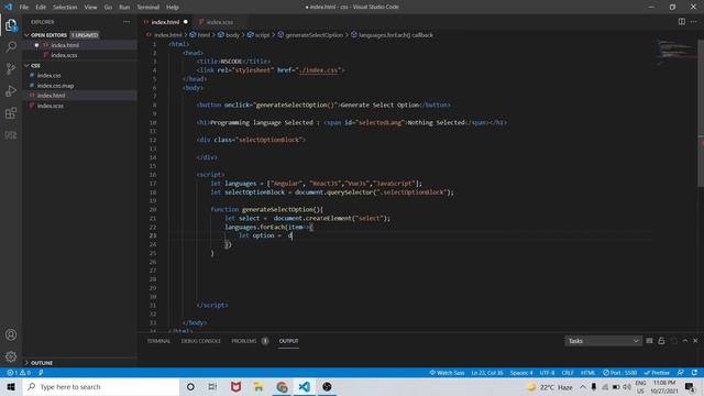 Create Dynamic Select Option Using JavaScript | JavaScript Tutorial | NSCODE смотреть онлайн