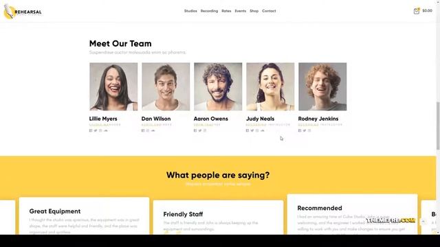 Rehearsal - Music Studio WordPress Theme bass guitar Easy Create Website смотреть онлайн