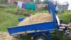 ПРИЦЕП- САМОСВАЛ(электро) для МОТОБЛОКА-своими руками