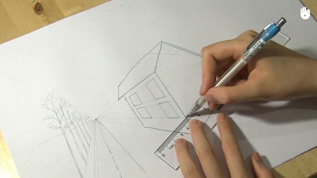 Построение перспективы с двумя точками схода смотреть онлайн