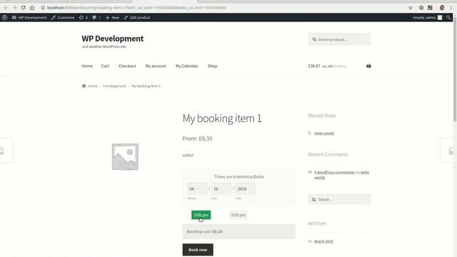 WooCommerce Bookings Calendar Plugin Demonstration смотреть онлайн