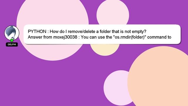 PYTHON : How do I remove/delete a folder that is not empty? смотреть онлайн