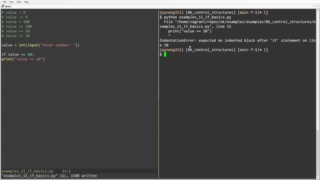 06.15 приклади 01. if/elif/else. Винятки при помилках у синтаксисі смотреть онлайн