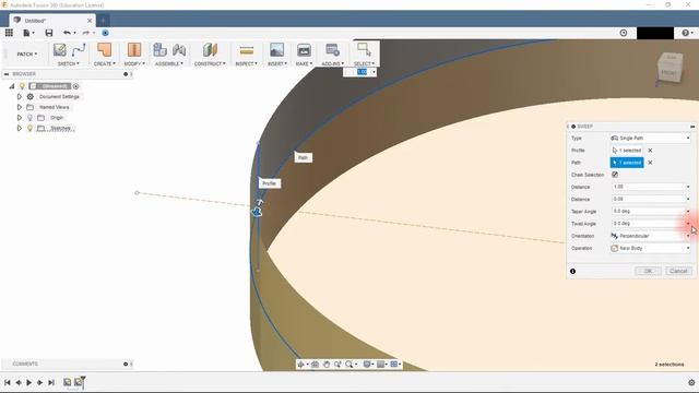 How to make a circular spiral (coil) with FUSION 360 in 2min смотреть онлайн