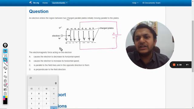 An electron enters the region between two charged parallel plates initially moving parallel to the смотреть онлайн