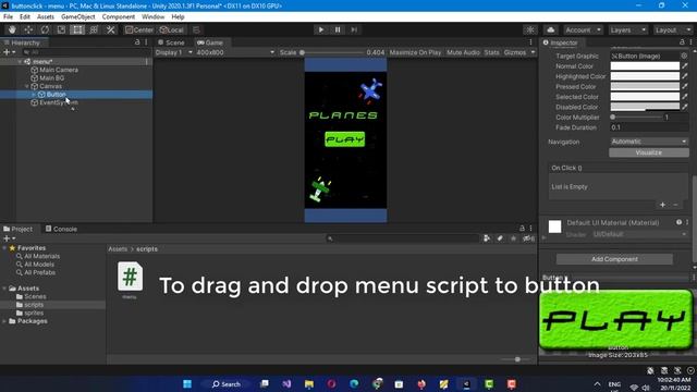 How to make click button and load scene in Unity. смотреть онлайн
