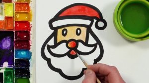 Рисуем Деда Мороза фломастерами. Рисование для детей