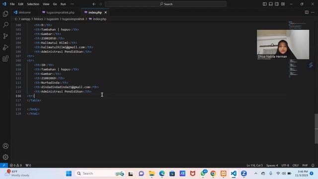 Tugas Membuat Database dan Tabel Sederhana Menggunakan MySQL dan PHP || Dhiya Nabila Herman 2100209 смотреть онлайн