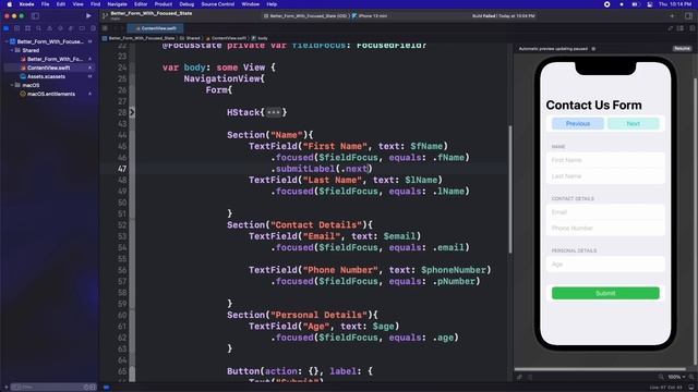 Create Better Forms Using Focused State | SwiftUI 3 смотреть онлайн
