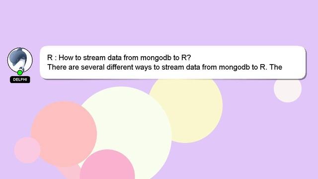 R : How to stream data from mongodb to R? смотреть онлайн
