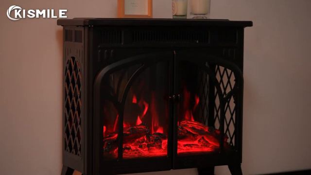 Kismile 24 Inches 3D Infrared Free Standing Electric Fireplace Stove смотреть онлайн