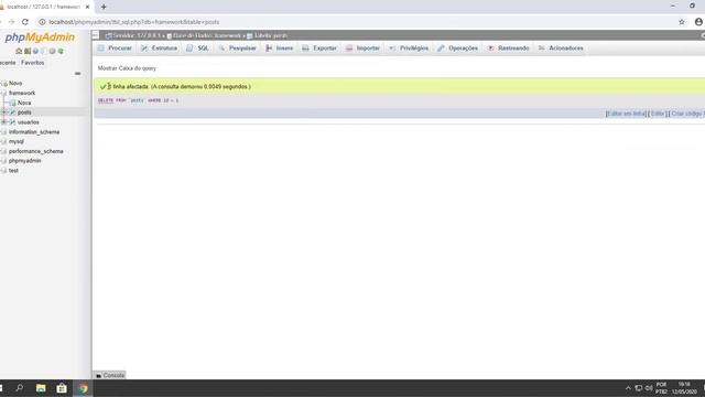 Curso de PHP7 e MVC Aula 22 phpMyAdmin Deletando Registros смотреть онлайн