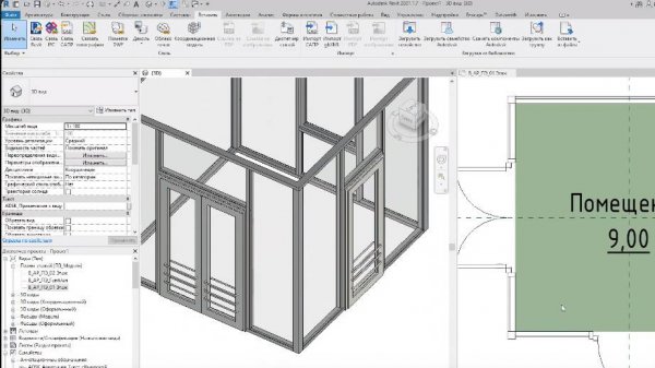 Curtain Wall and doors BIM2B (Скорректированные семейства дверей витража в шаблоне Revit)