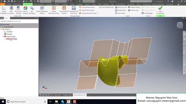 Create Parting Line and Core, cavity on inventor смотреть онлайн