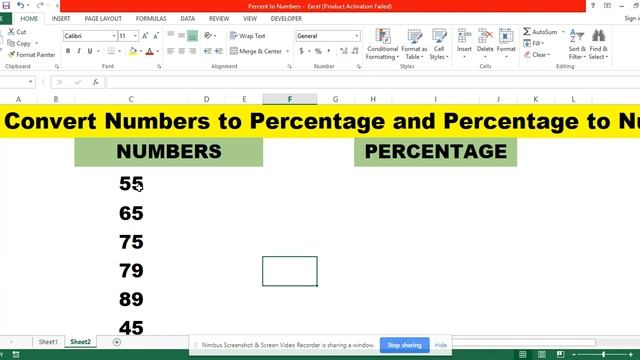 Convert Percentage to Numbers and Numbers to Percentage Excel tutorial смотреть онлайн