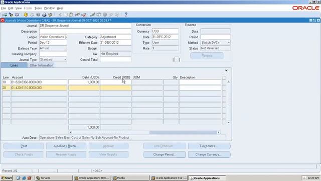 Oracle Financials General Ledger R12 - practical's смотреть онлайн