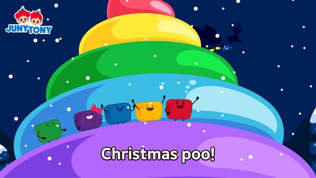 Marshmallows’ Colorful Christmas Poo | 🌈🎅🏼 Rainbow Poo Poo Song | Kids Holiday Songs | JunyTony смотреть онлайн